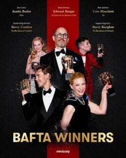 BAFTA Winners art poster social post Mindcorp London creative design agency