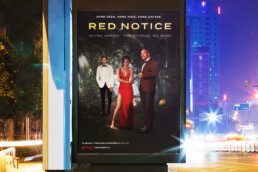 Red Notice Netflix Key Art Creation billboard mock up by Mindcorp London creative design agency